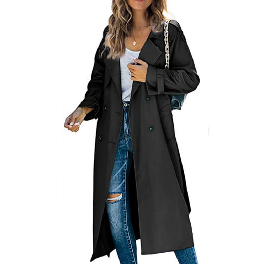 Damen Lässiger Trenchcoat mit Knöpfen - Eveloria