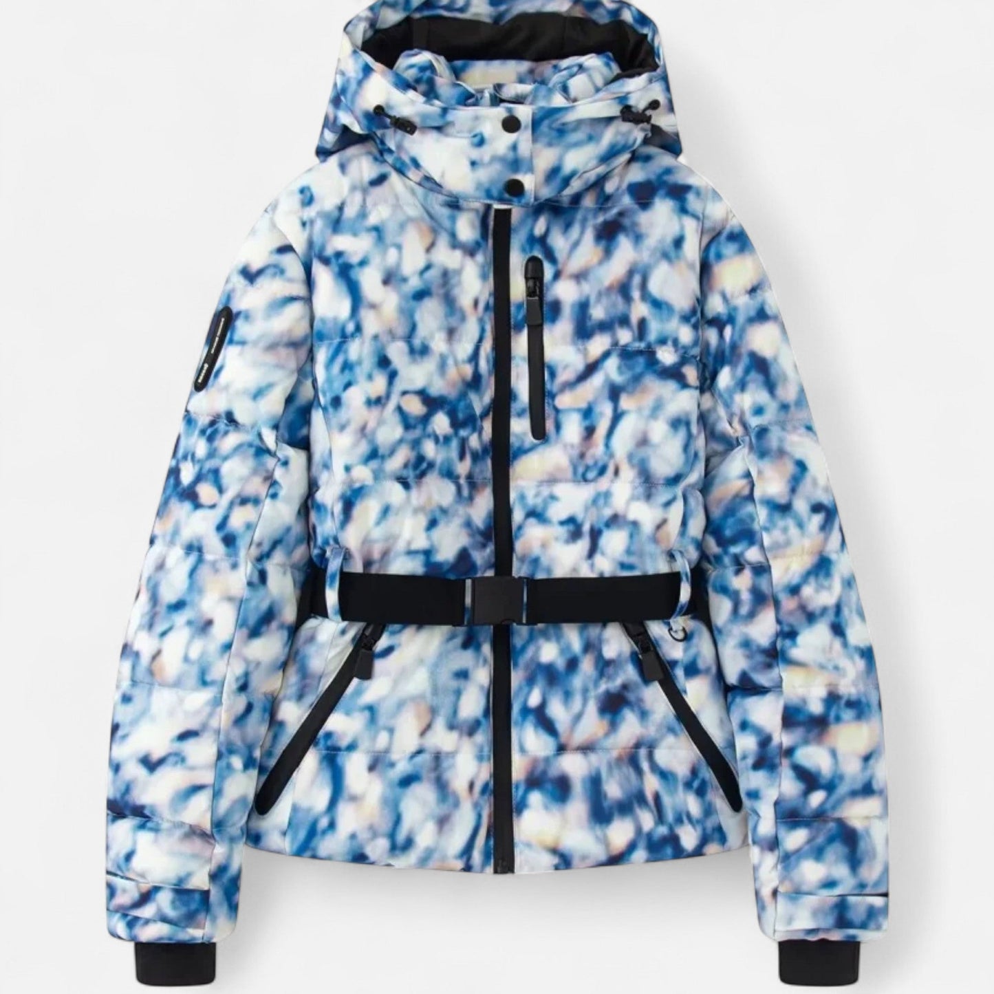 Damen Steppjacke Kapuze Tailliert Warm