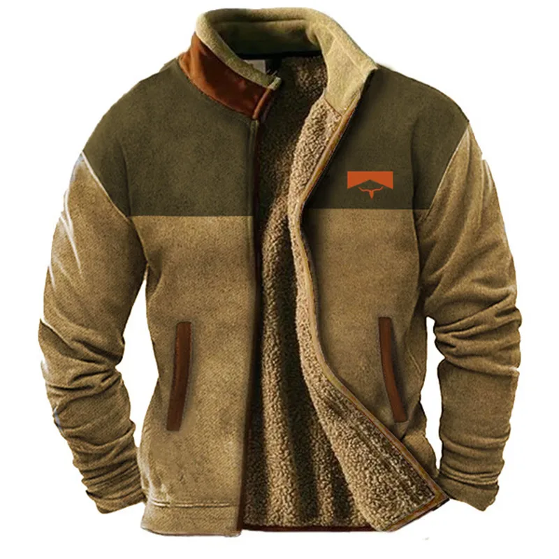 Herren Winterjacke Fleece-Futter Stehkragen