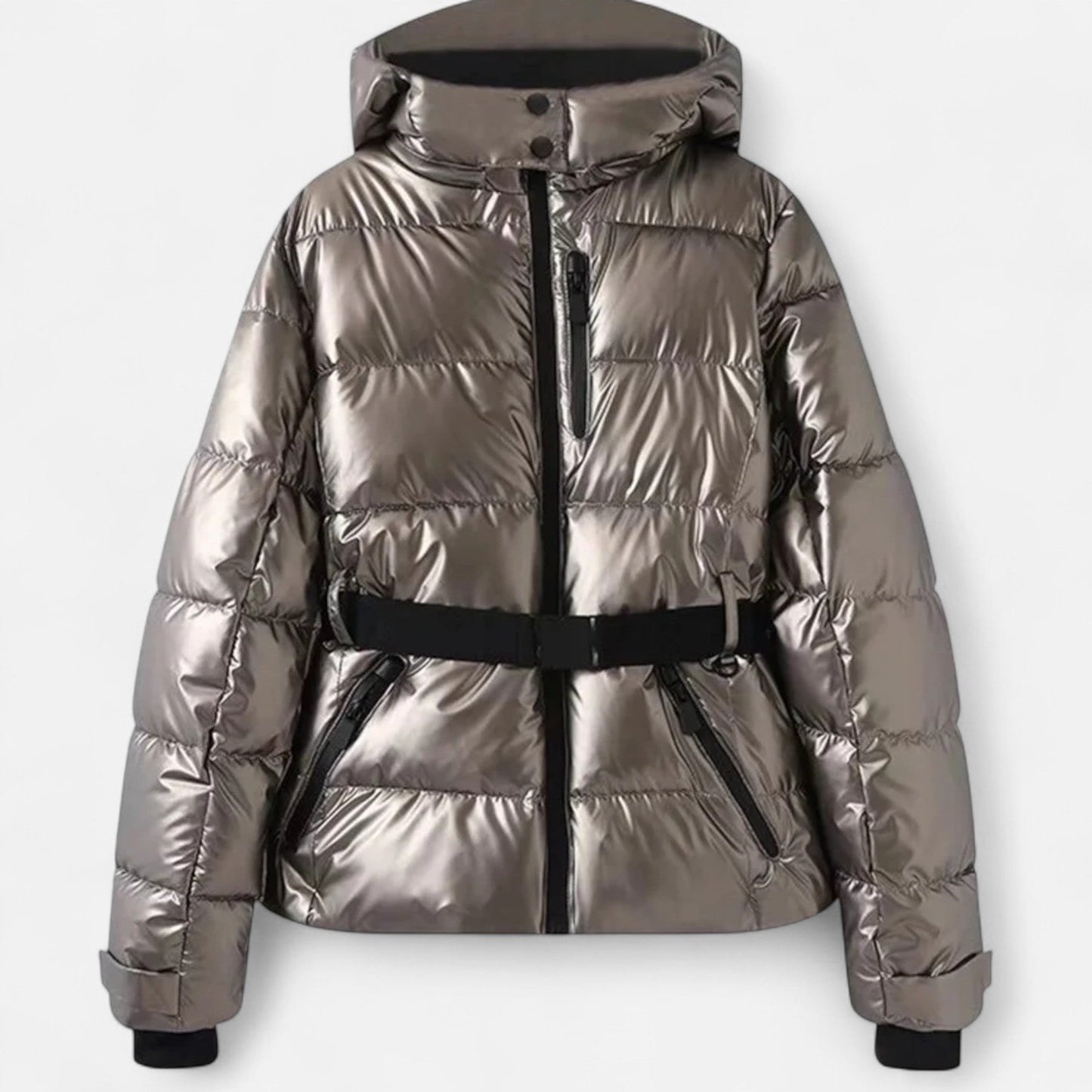 Damen Steppjacke Kapuze Tailliert Warm