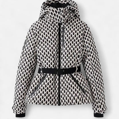 Damen Steppjacke Kapuze Tailliert Warm