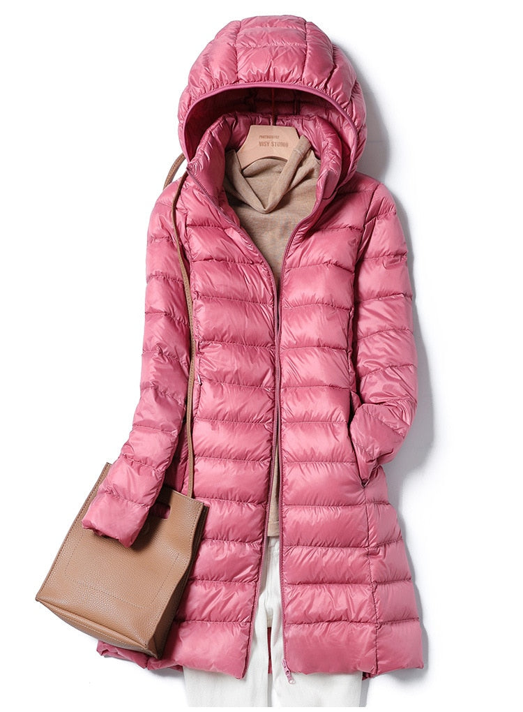 Damen Winterjacke Leicht Mit Kapuze