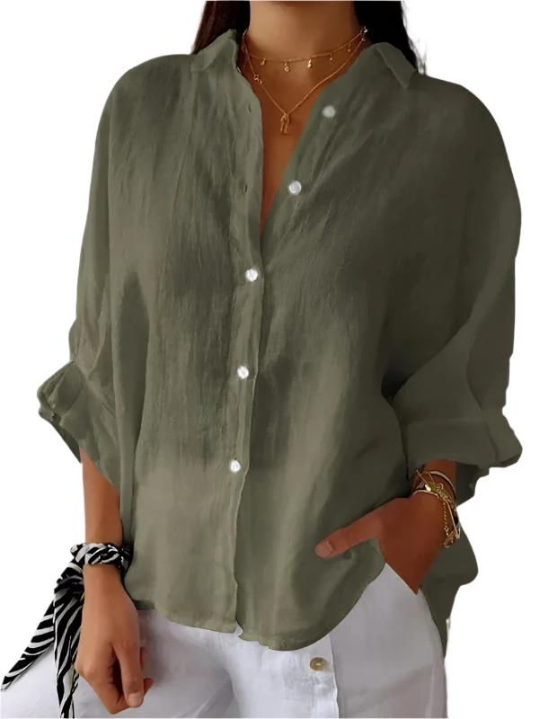 Damen Bluse Unifarben Leicht Sommerlich - Eveloria