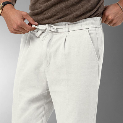 Eveloria Herren Linienhose Leicht Beige