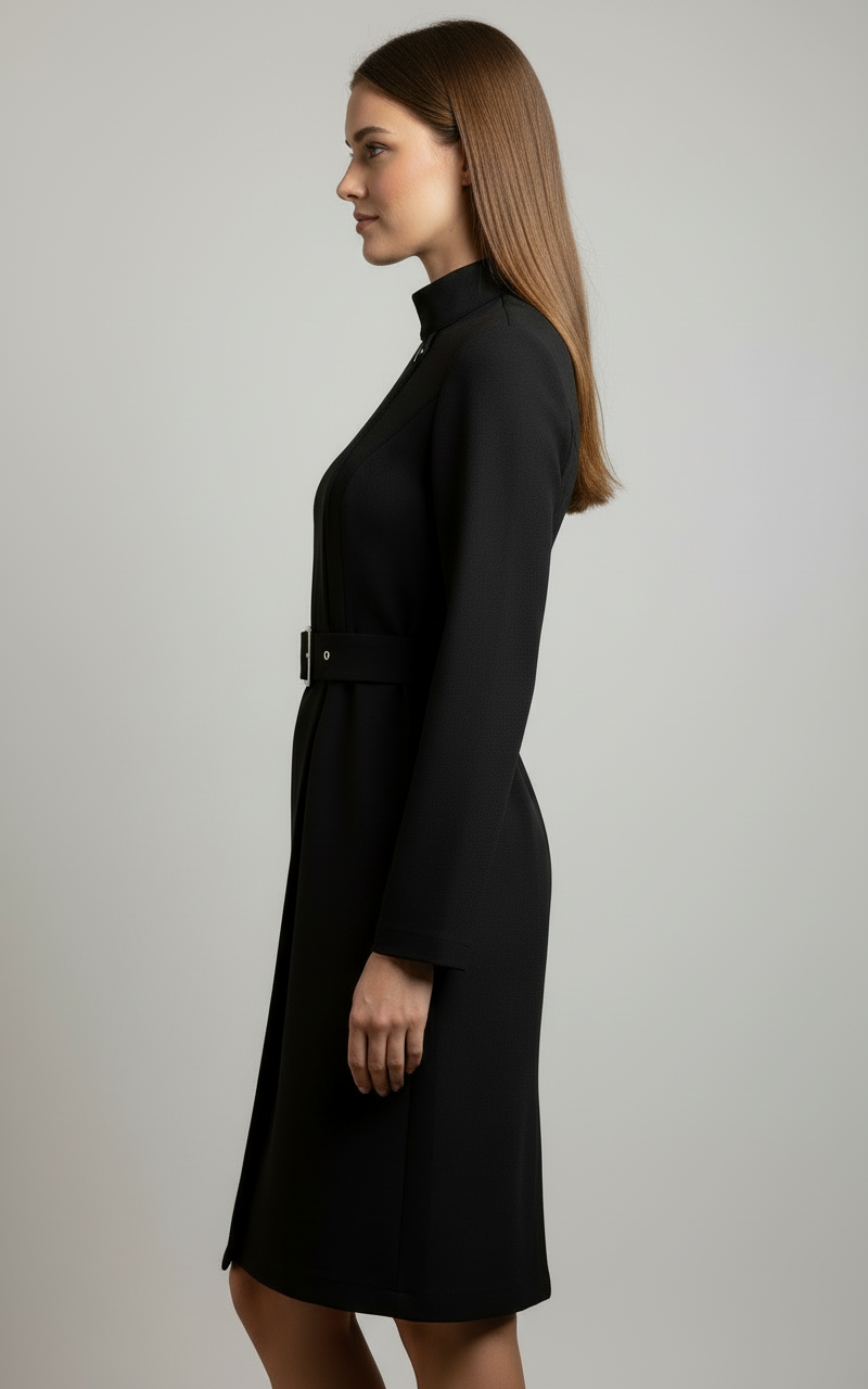 Damen Wintermidikleid Mantelstil