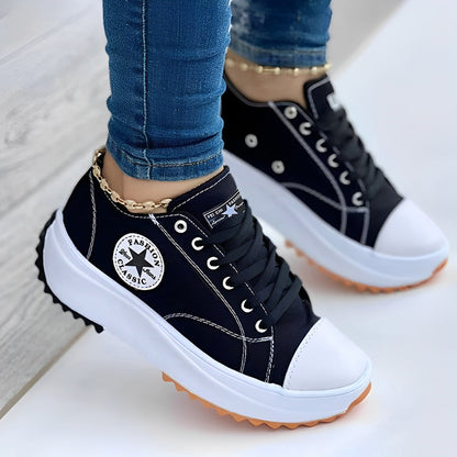 Eveloria Damen Turnschuhe Canvas Weiß