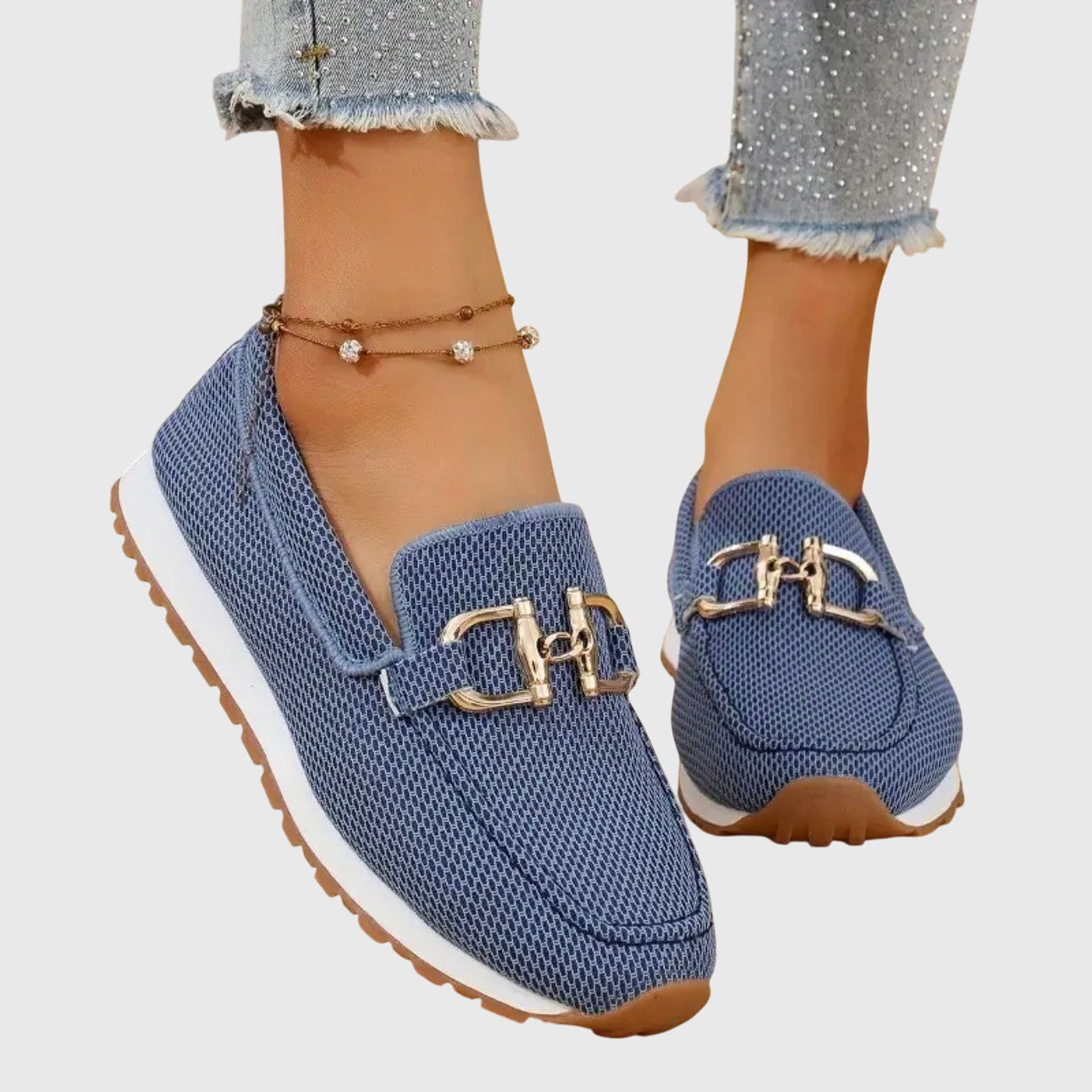 Damen Orthopädische Slip-On Loafer Metallakzent - Eveloria