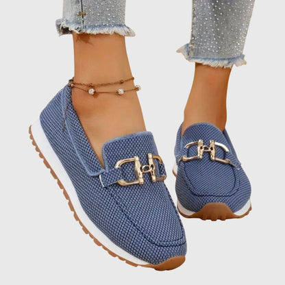 Damen Orthopädische Slip-On Loafer Metallakzent - Eveloria