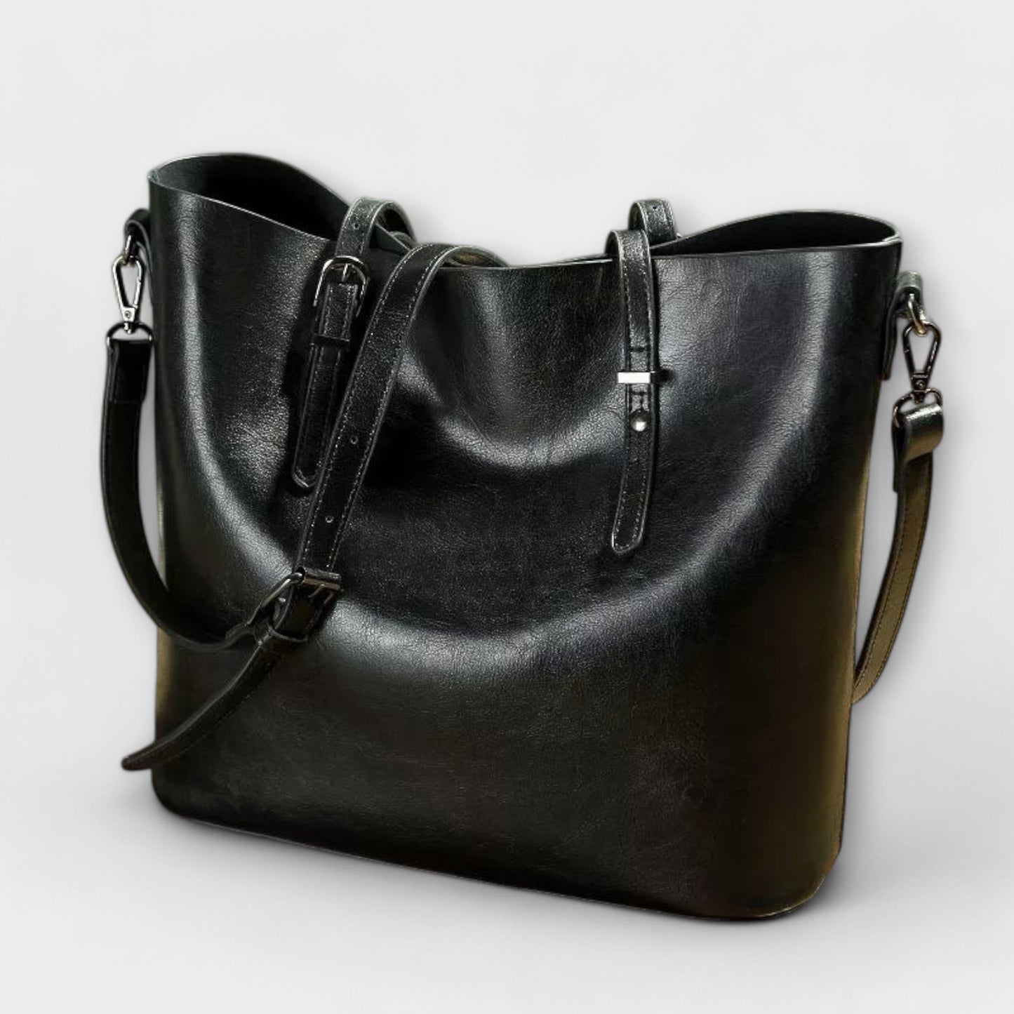 Damen Schultertasche Klassischer Stil Leder Braun