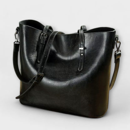 Damen Schultertasche Klassischer Stil Leder Braun