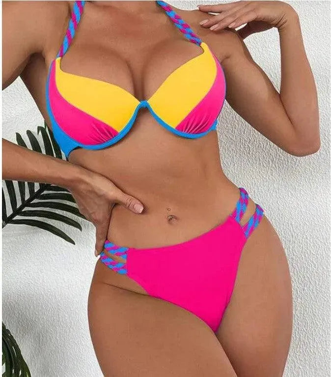 Eveloria Damen Hochgeschnittener Badeanzug Bikini