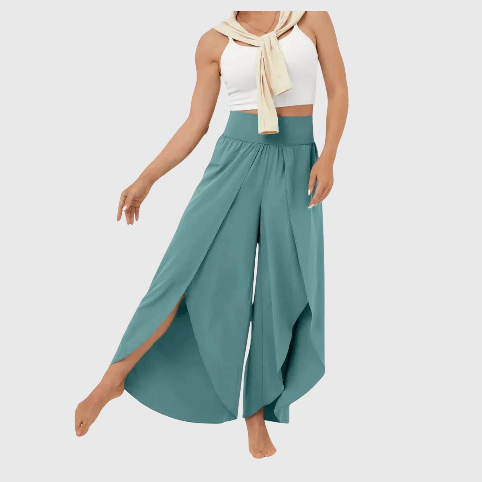 Damen Boho-Hose Weit geschnitten mit Schlitzdesign - Eveloria