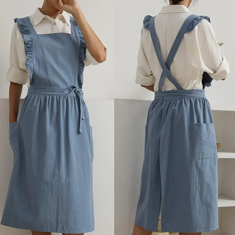 Retro Schürze Damen Rüschen Taschen