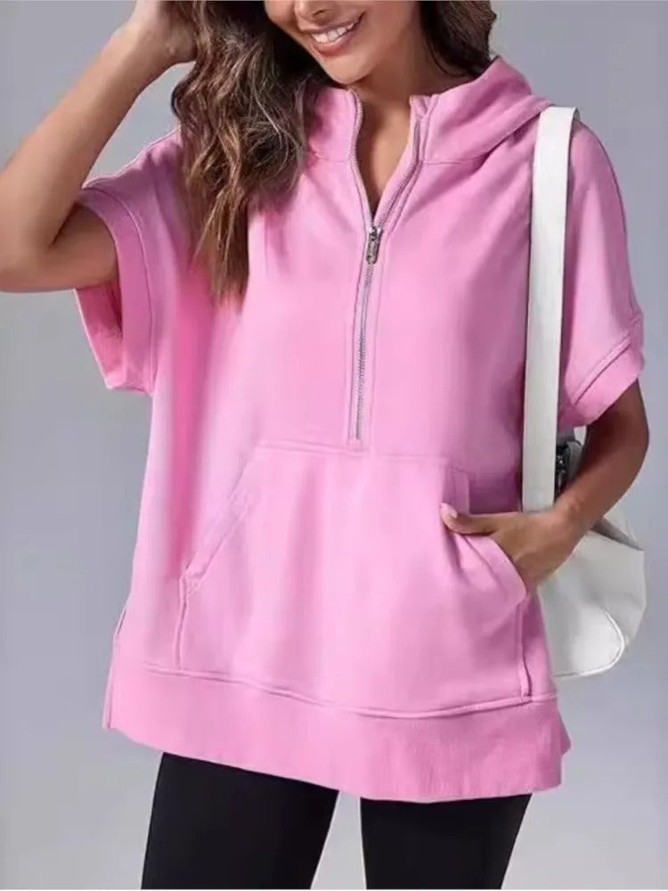 Eveloria Damen Kapuzenpullover Kurzarm Lässig - Eveloria