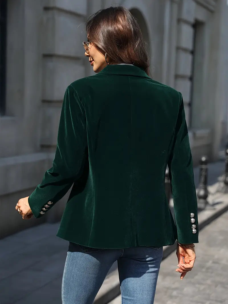 Damen Klassischer Blazer Ein-Knopf-Verschluss