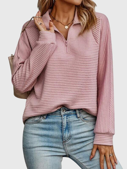 Damen Langarm-Pullover Reißverschluss