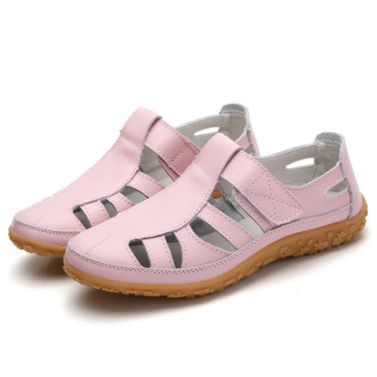 Eveloria Damen Sandalen Zeitlos Leder Braun