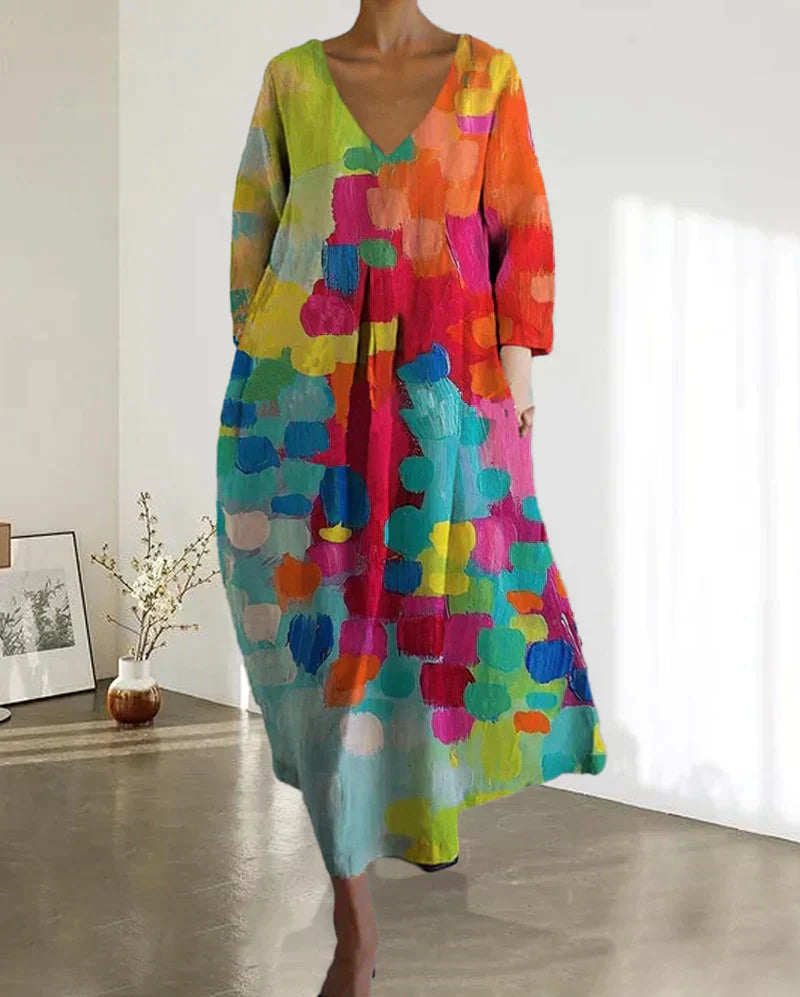 Damen Partykleid Bedruckt Midi