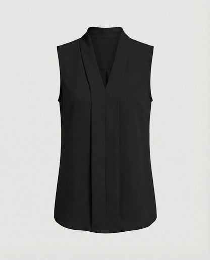 Damen Ärmelloses Sommertop Stoff Elegant Weißen