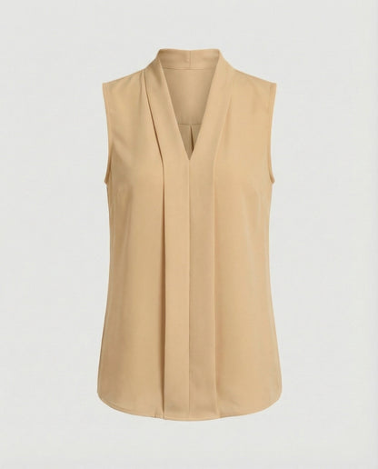 Damen Ärmelloses Sommertop Stoff Elegant Weißen