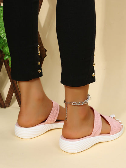 Damen Sandalen Leichte Komfortsandalen Elastisch Beige