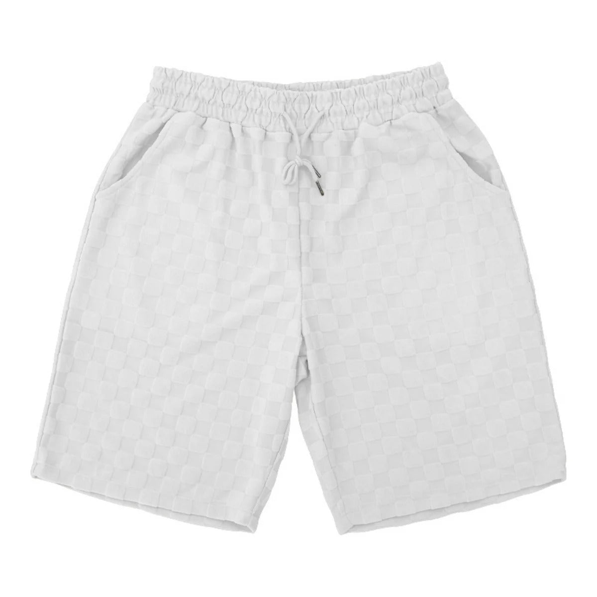 Eveloria Damen Kurzarm-Shorts-Set Schachbrettmuster