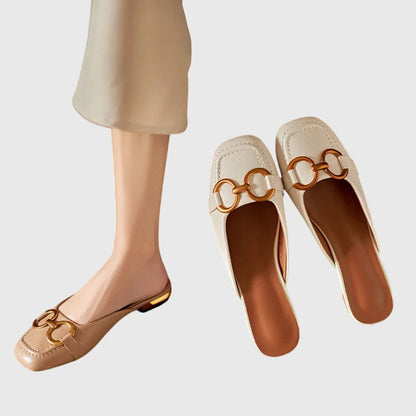 Damen Slip-On Sandalen Schnallendesign
