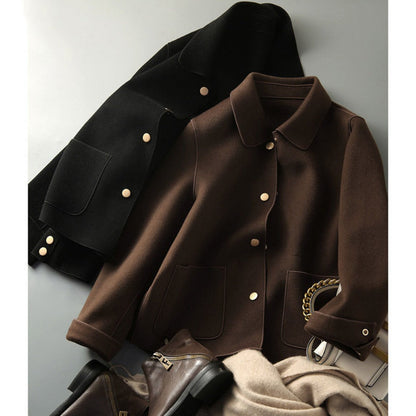 Damen Kurzjacke Knopfleiste Taschen