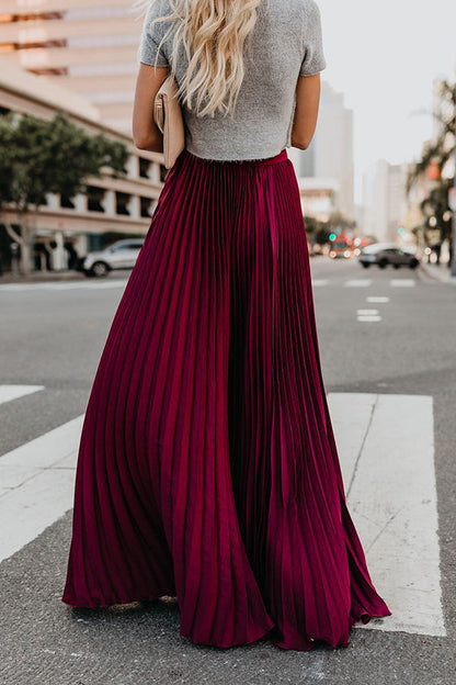 Eveloria Damen Maxi Rock Plissiert