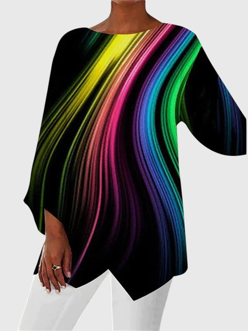 Damen Langarmtop Schmetterlingsmuster