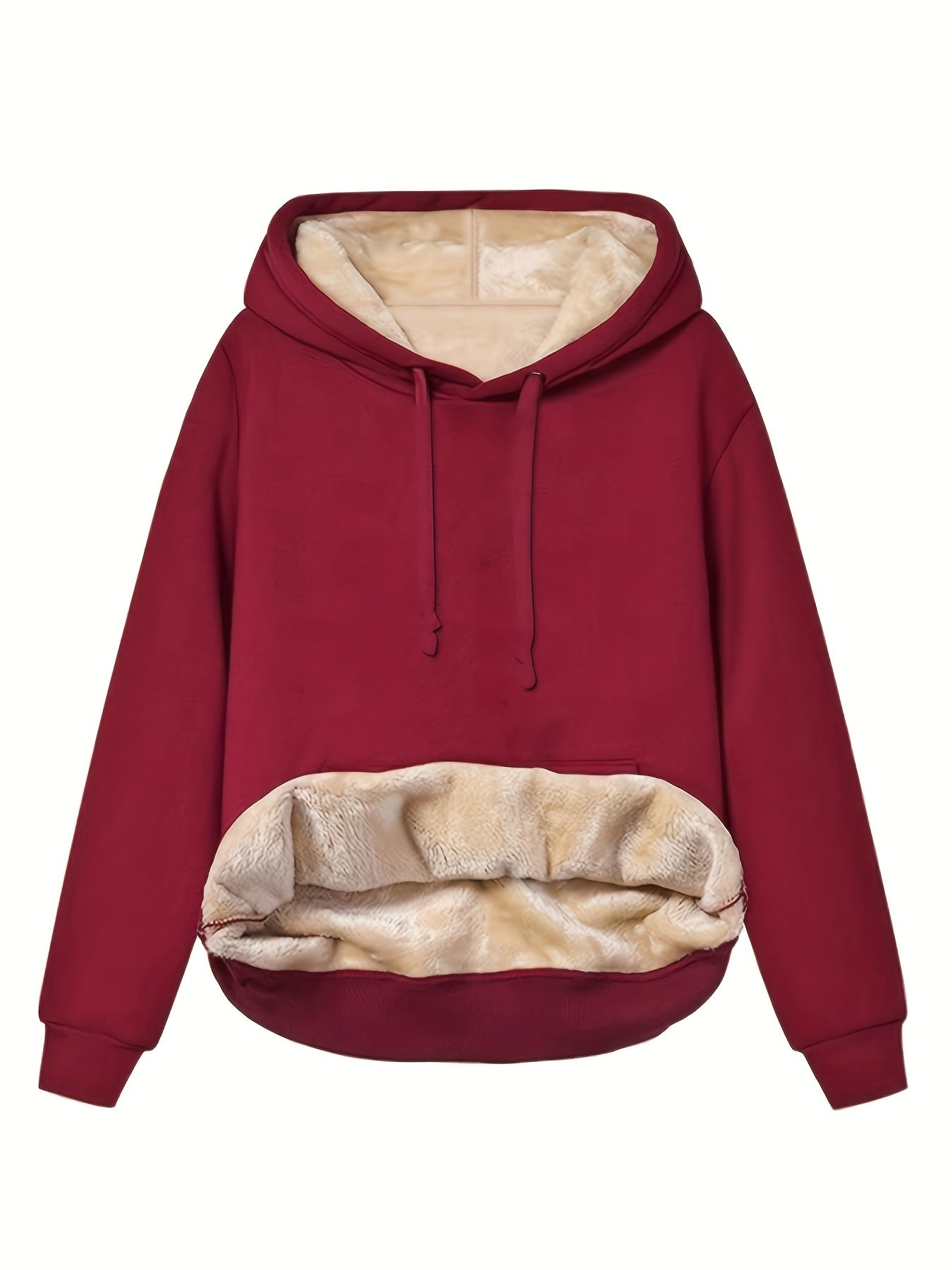 Eveloria Damen Fleece-Hoodie Warm Beige