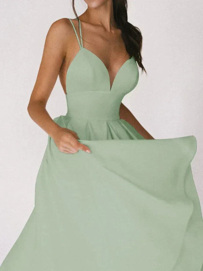 Eveloria Damenkleid V-Ausschnitt Träger Elegantes