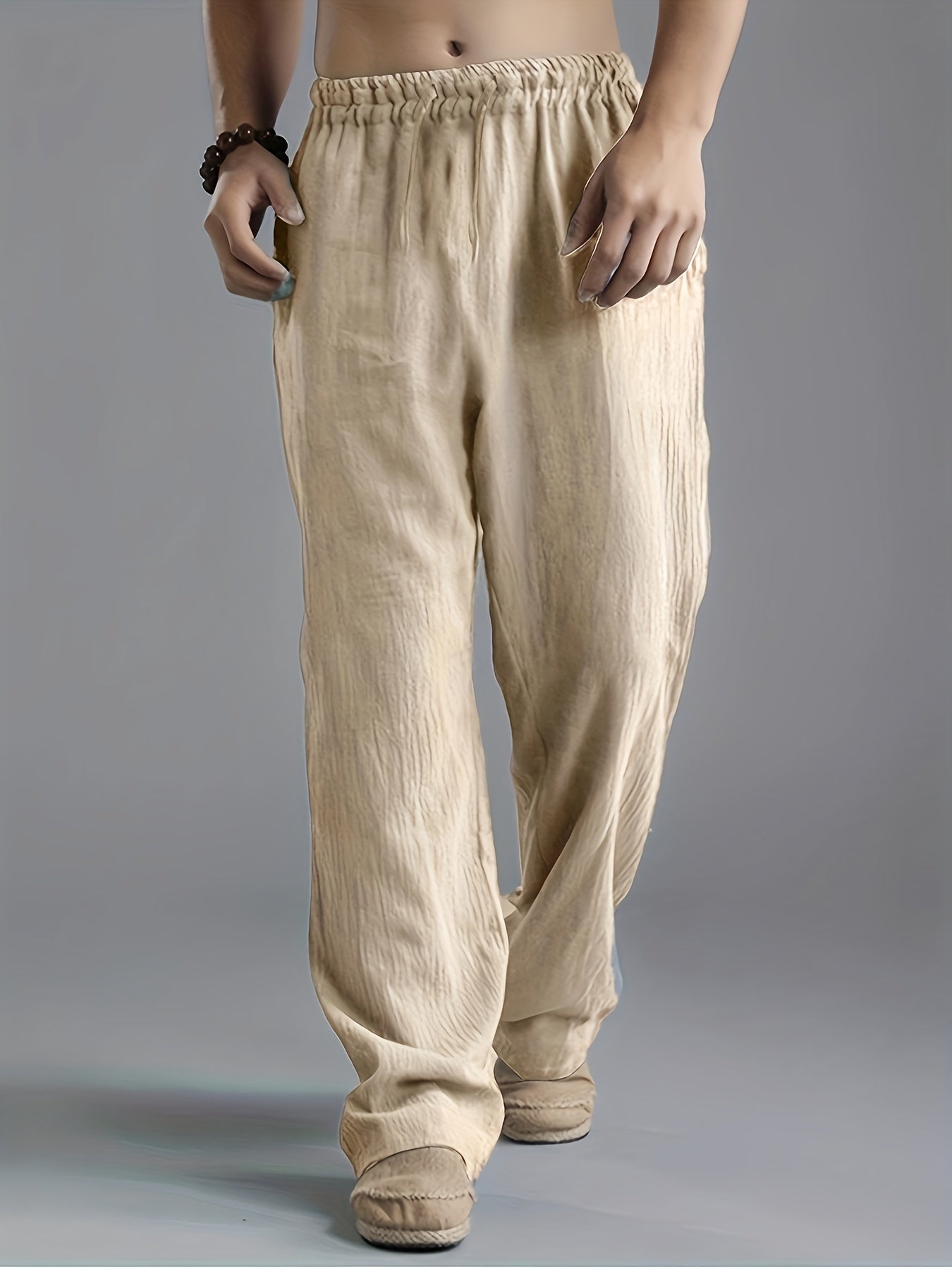 Herren Leinenhose Komfort Lang
