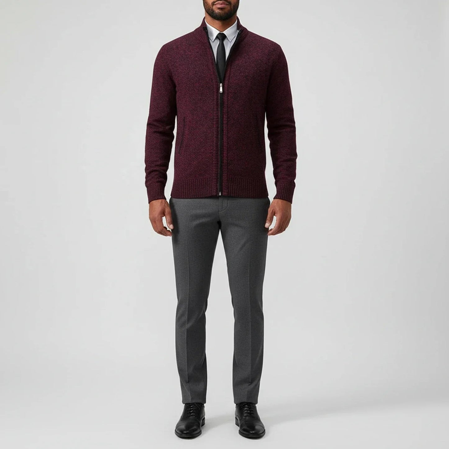 Herren Strickjacke Reißverschluss Vorne