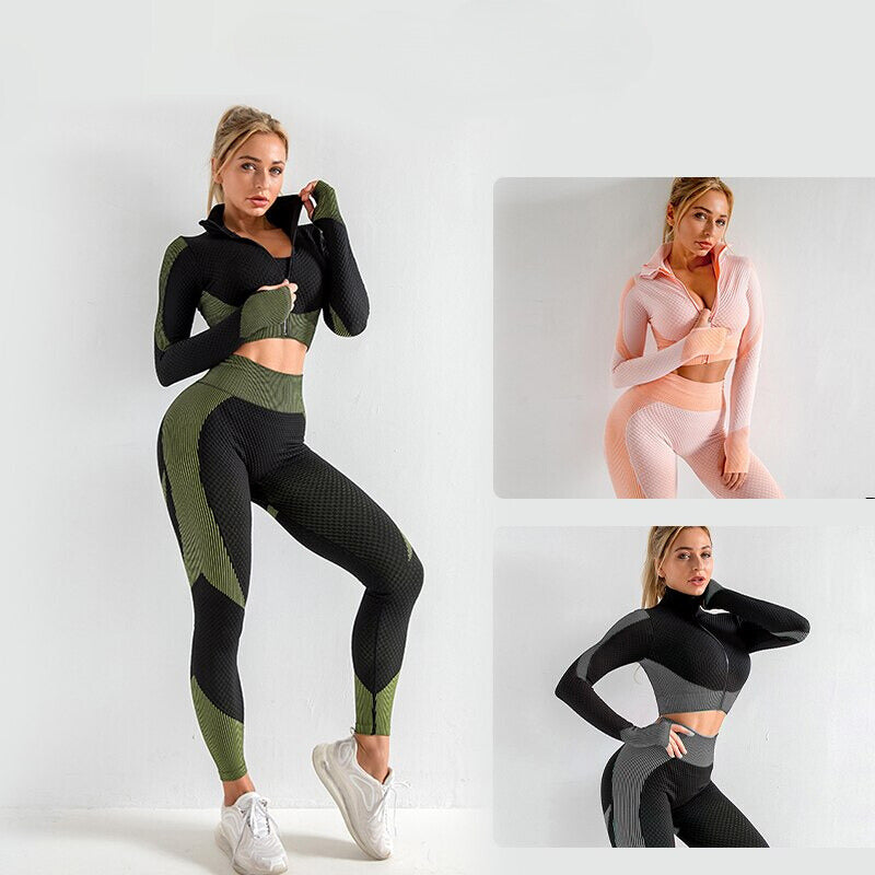 Eveloria Damen Sport-Set 3-teilig Nahtlos