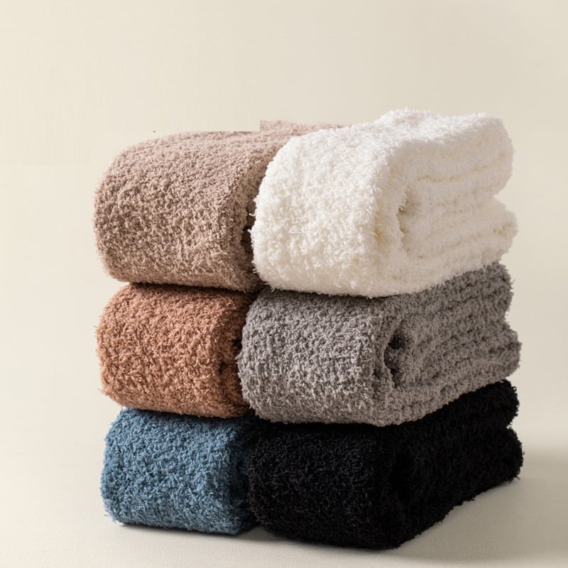 Damen Overknee-Haussocken Flauschig Warm Rutschfest
