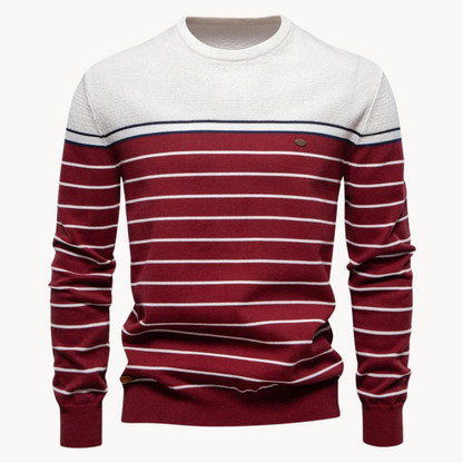 Eveloria Damen Pullover Baumwoll Streifenmuster
