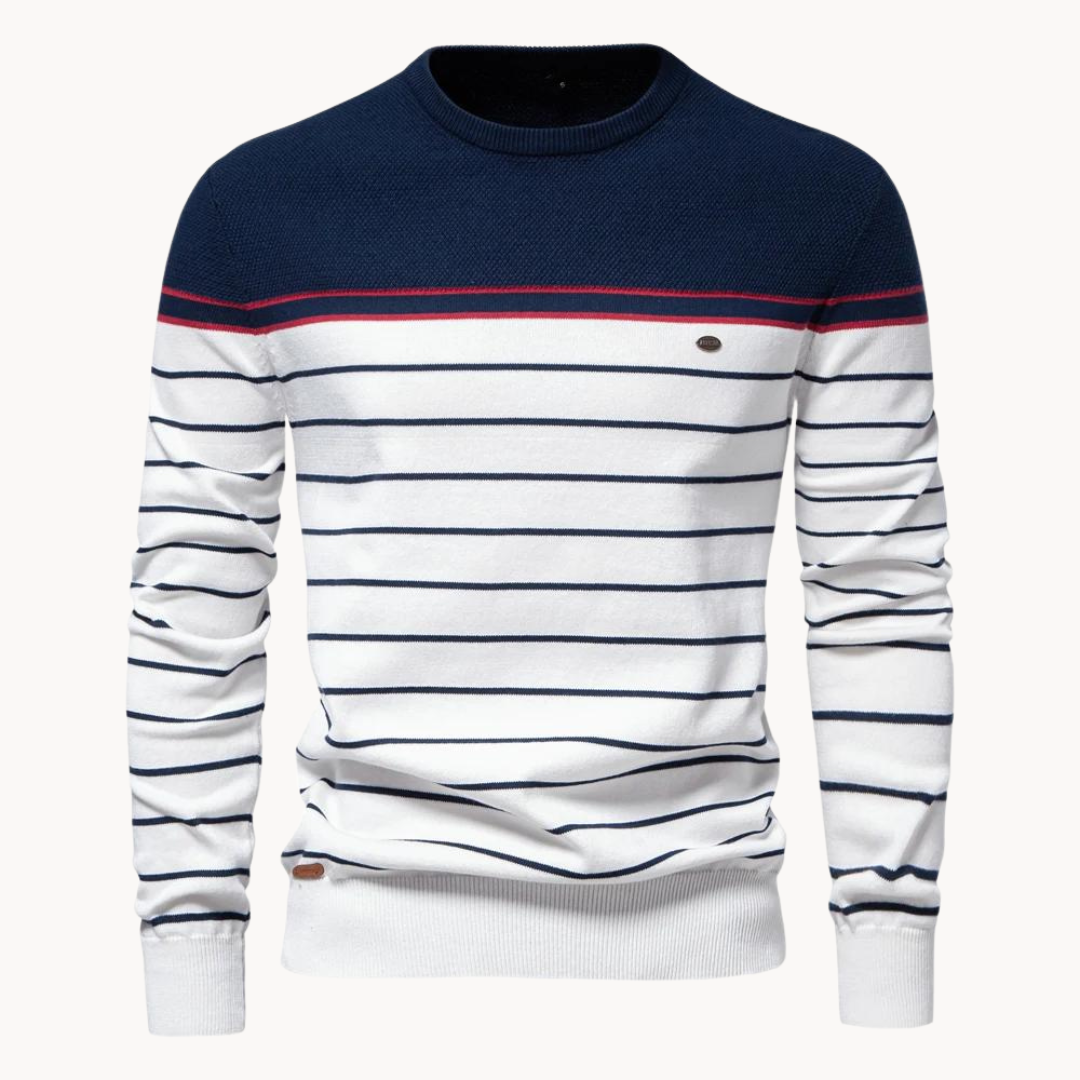 Eveloria Damen Pullover Baumwoll Streifenmuster - Eveloria