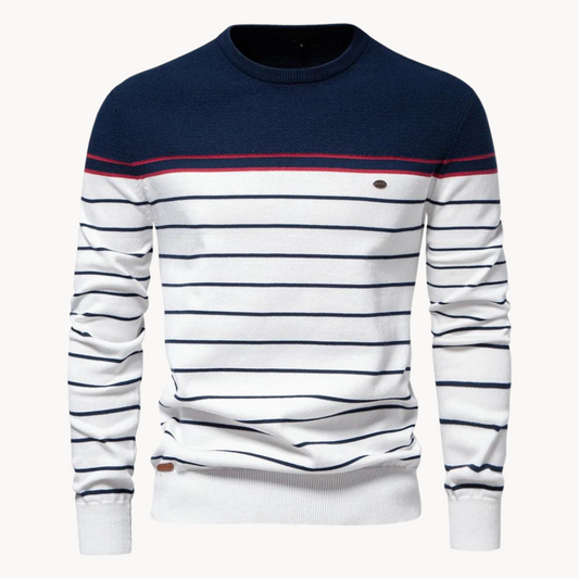 Eveloria Damen Pullover Baumwoll Streifenmuster - Eveloria