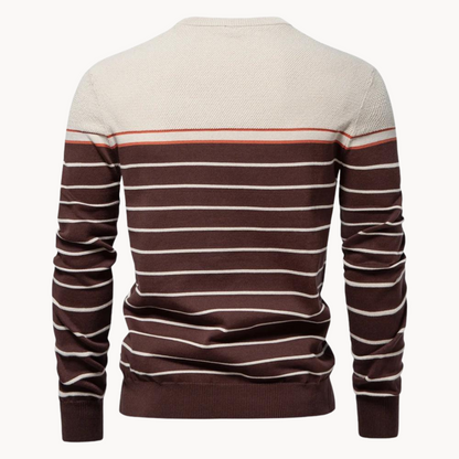 Eveloria Damen Pullover Baumwoll Streifenmuster