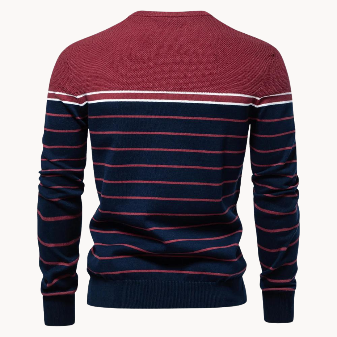 Eveloria Damen Pullover Baumwoll Streifenmuster