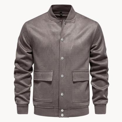 Eveloria Herren Bomberjacke Wildleder Schwarz - Eveloria
