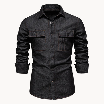 Eveloria Damen Jeanshemd Locker Passform - Eveloria