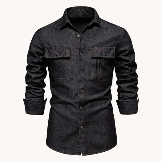 Eveloria Damen Jeanshemd Locker Passform - Eveloria