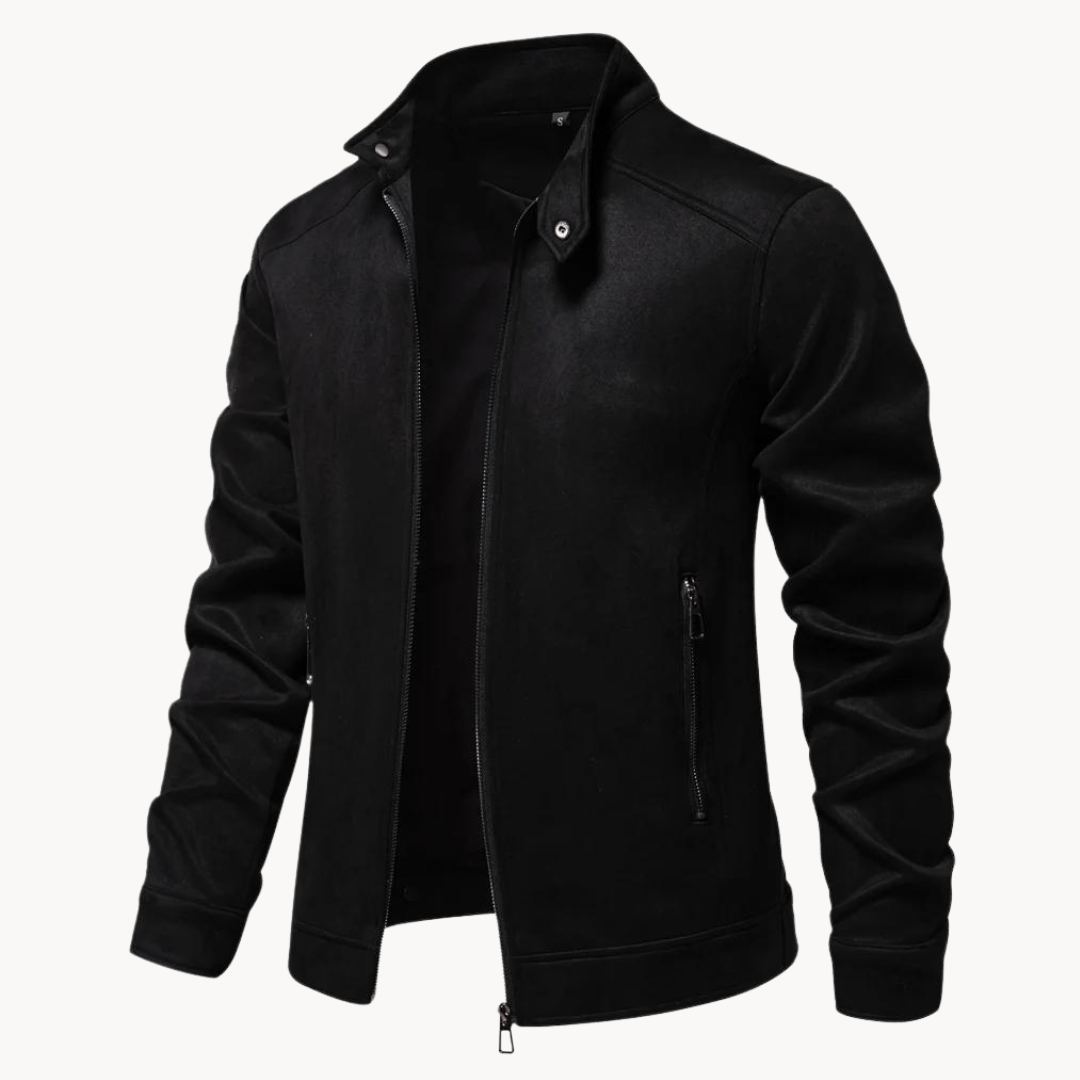 Eveloria Herren Wildlederjacke Stilvoll Braun