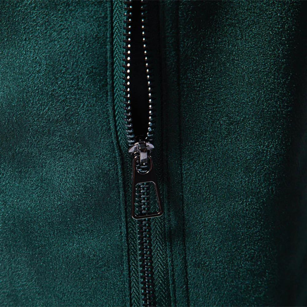 Eveloria Herren Wildlederjacke Stilvoll Braun