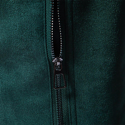 Eveloria Herren Wildlederjacke Stilvoll Braun
