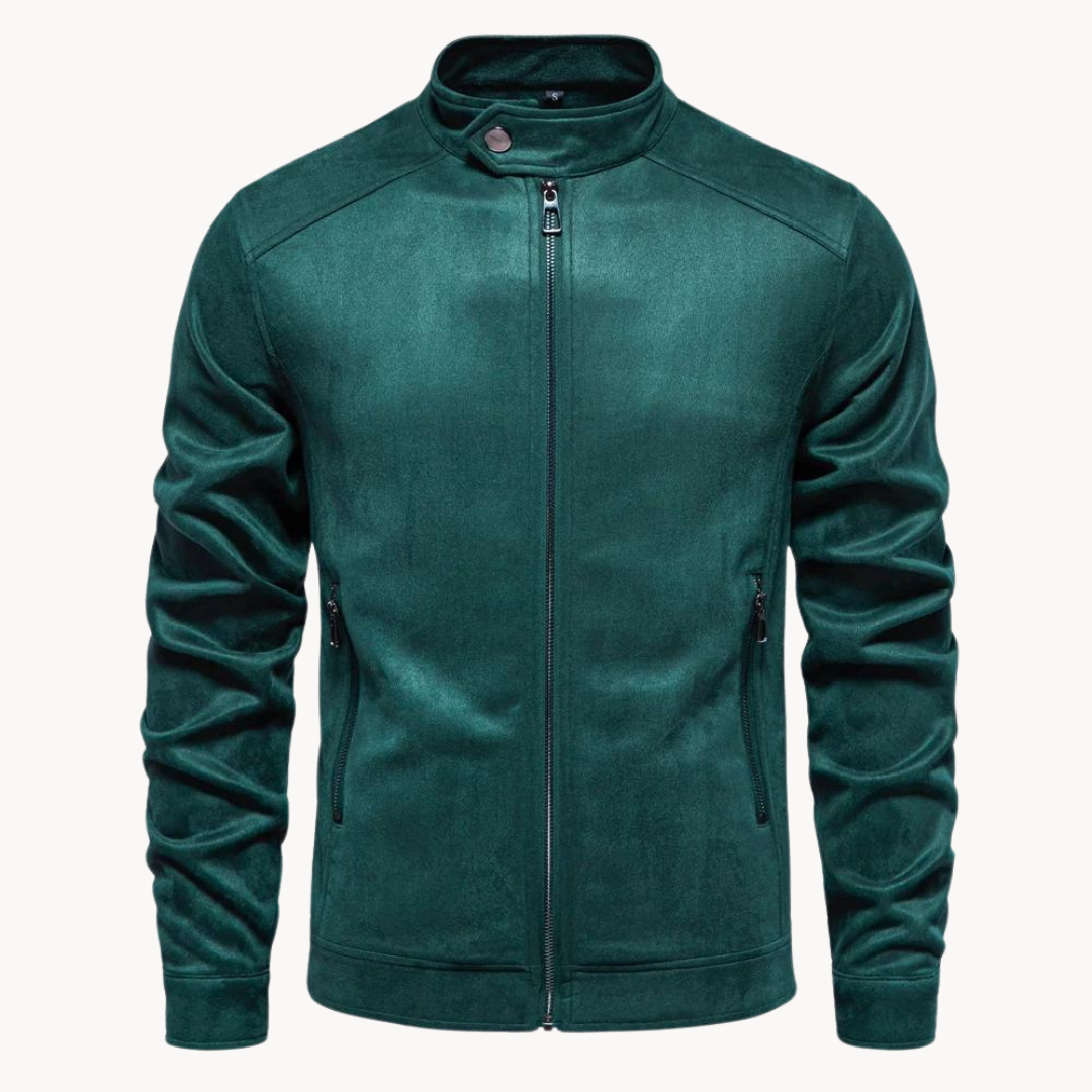 Eveloria Herren Wildlederjacke Stilvoll Braun