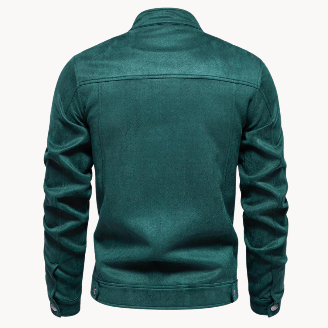 Eveloria Herren Wildlederjacke Stilvoll Braun