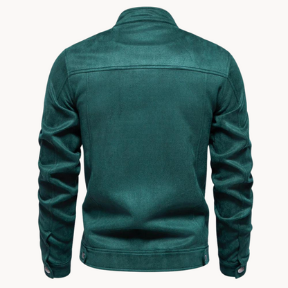 Eveloria Herren Wildlederjacke Stilvoll Braun